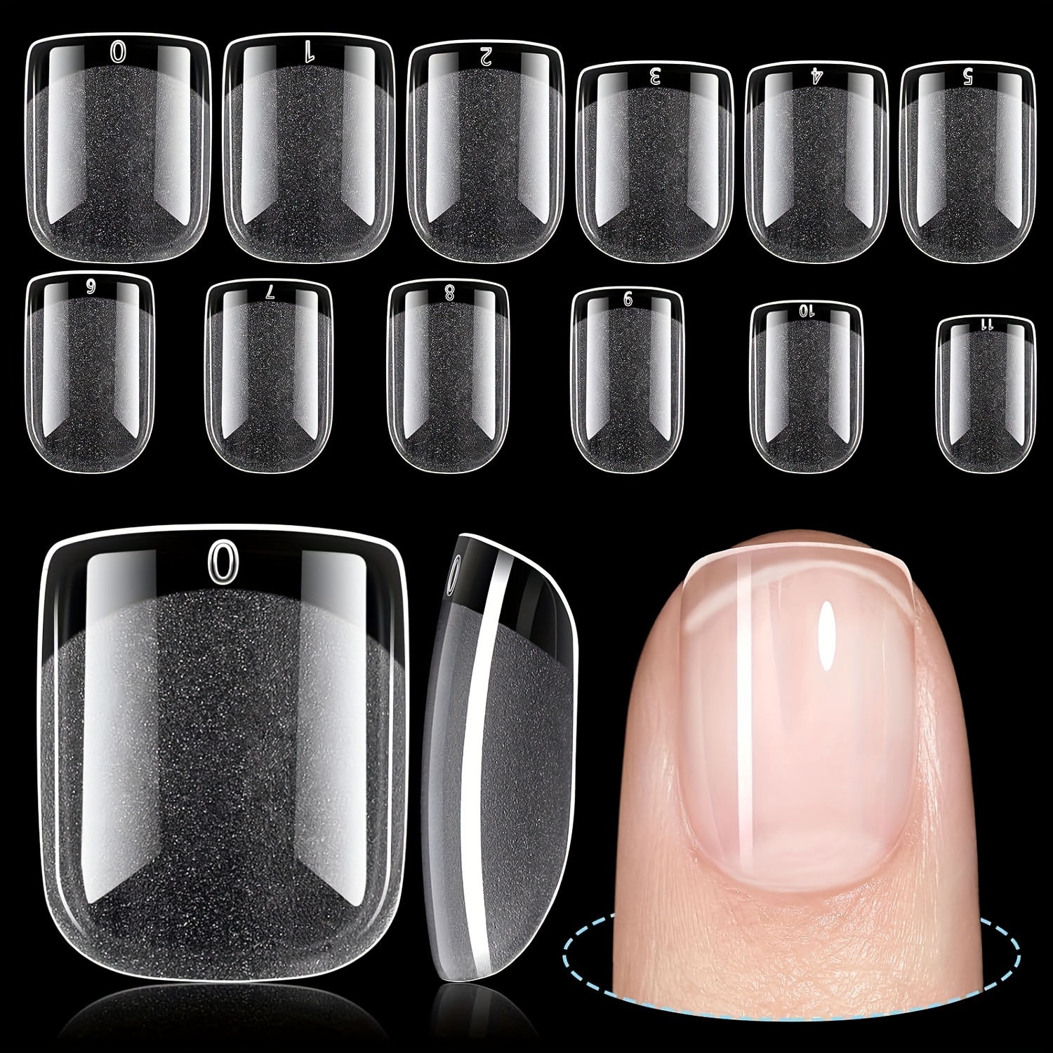 

120pcs Ultra Short Square False Nail Tips, Semi-matte Acrylic Pre-buffed Soft Gel Nail Tips, Full Cover Pre-formed In 12 Sizes, Beauty And Personal Care