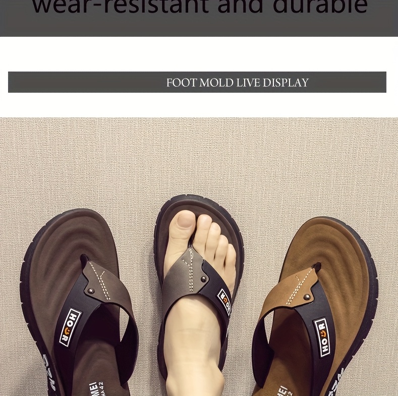 mens high end flip flops for summer designed for casual wear featuring odor slip and a soft sole for feel Product details 13