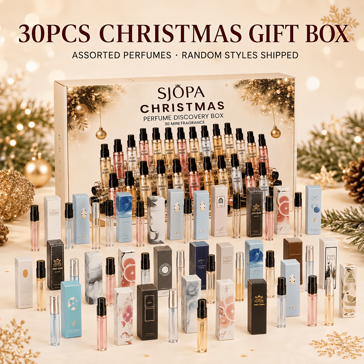 TEMU Lot de 30 parfums pour femme, collection aléatoire - Parfum longue tenue, mini flacon de parfum à concentration élevée de 3 à 5 %, compact et