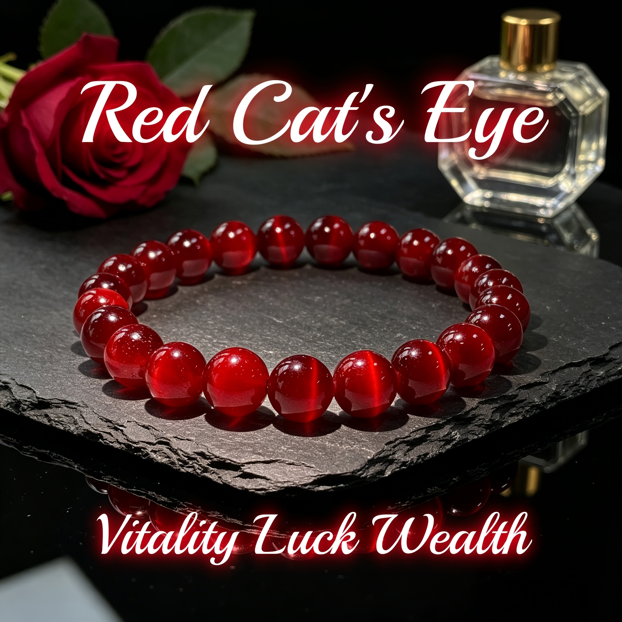 TEMU 1pc Red Bead Bracelet, Bohemian Style, Attracts And For Good Luck, Suitable For Everyday Wear, Unisex, A Beautiful Christmas Or Anniversary Gift
