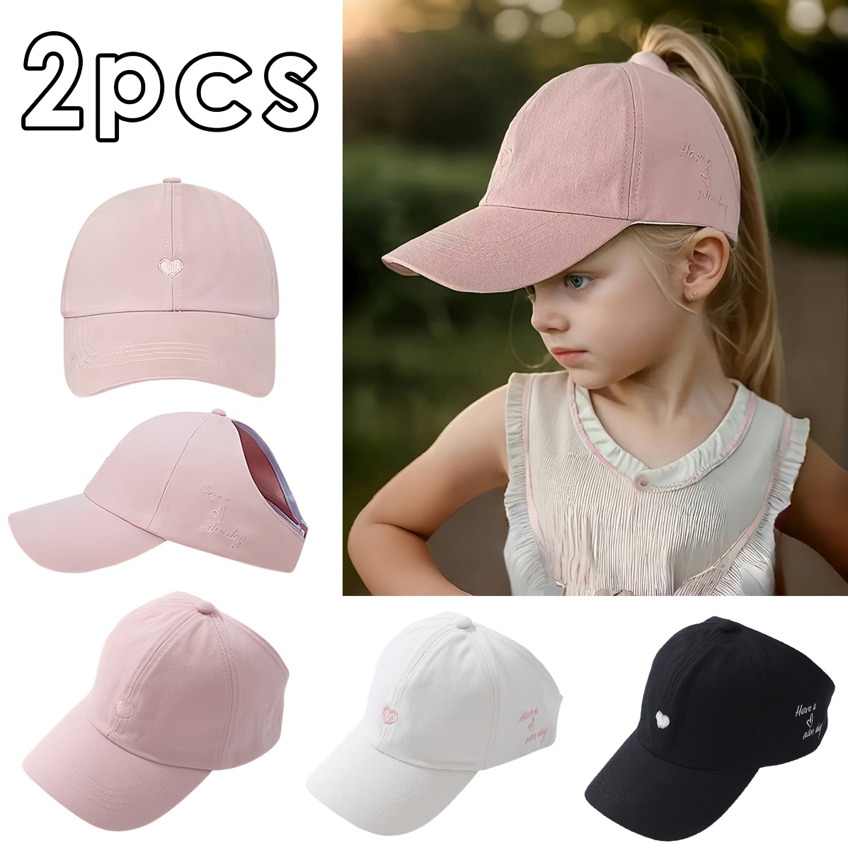2pcs set hats summer thin empty boys girls baseball - Temu  display picture 1