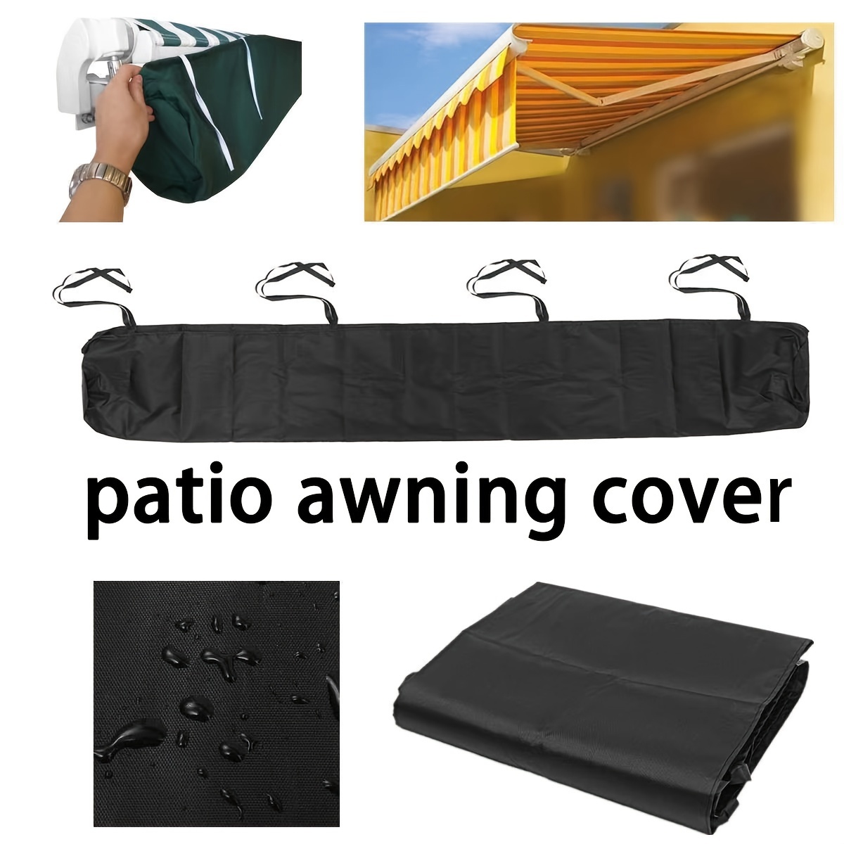 1pc patio awning canopy retractable patio door window awning shelter protective waterproof winter storage cover sunshade shelter for outdoor canopy patio sun protection and dustproof