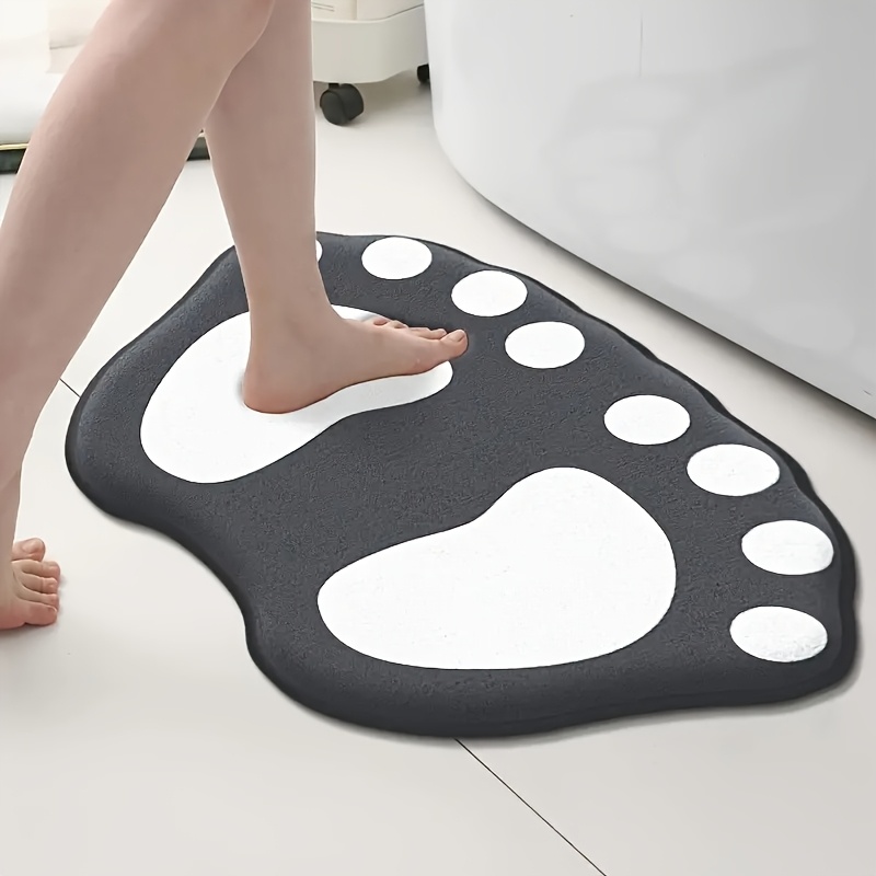 Flannel Embossed Leaf Pattern Non-slip Foot Mat, New Style Bathroom Flannel Toilet Mat, Rug For Washroom, Restroom Floor Mat, Bathtub Side Mat, Toilet Mat, Bathroom Carpet