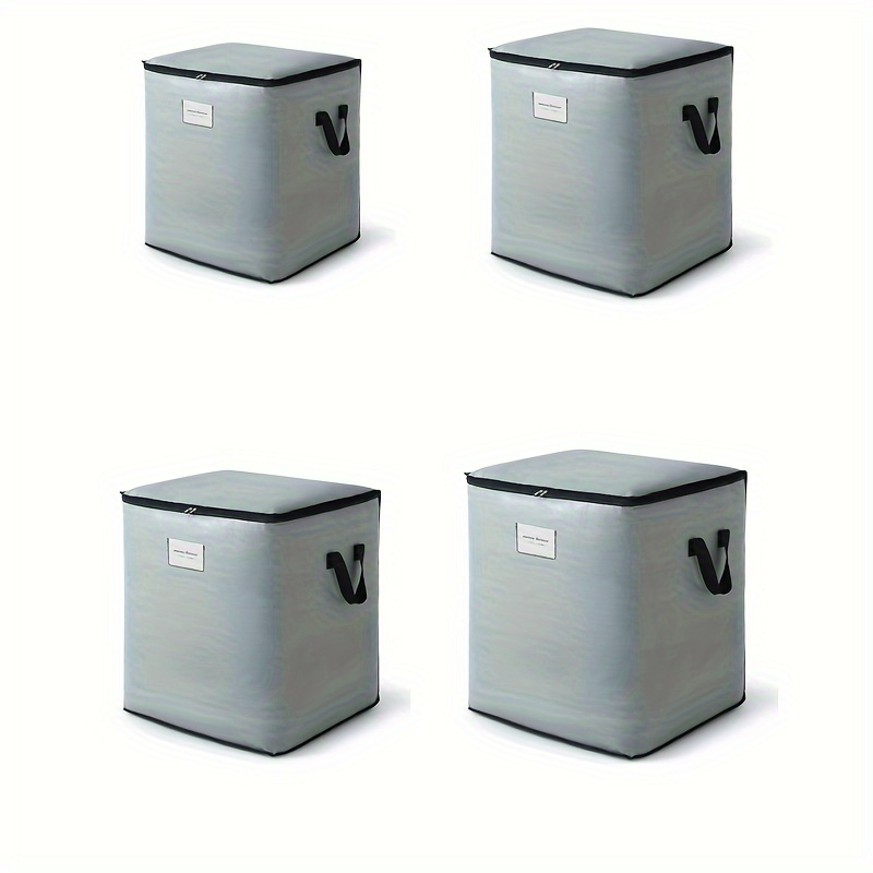 Image of Set Of 4 Durable Moving Bags, Large Storage Boxes With High Capacity, Foldable Packing Supplies Featuring Zippers And Handles, Ideal For Dorms And Household Use, As Well As Transport