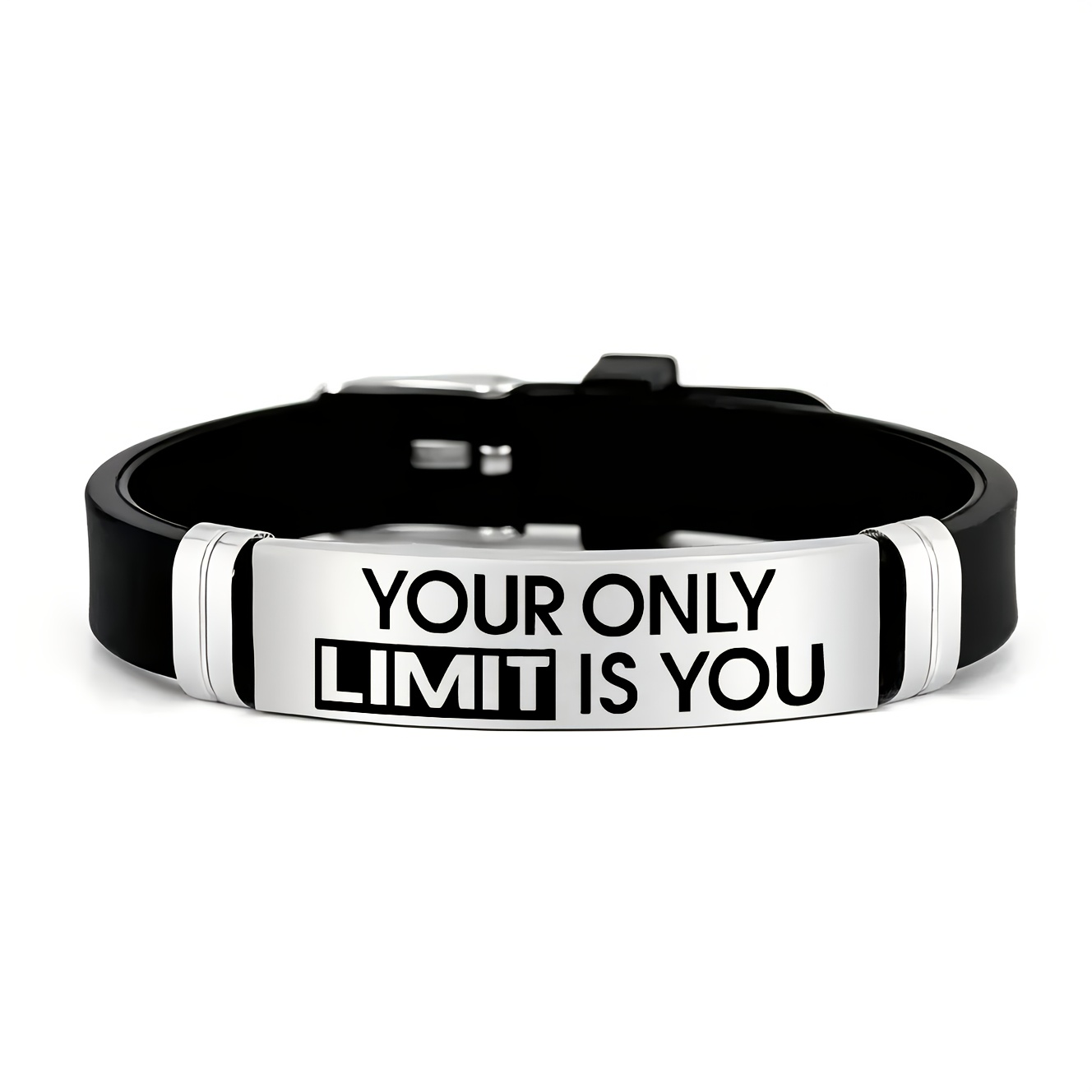 TEMU "your Only Limit " Inspirational Quotes Additions, Perfect Additions To Yourself And , 202 202 Stainless Steel Silicone Material, Suitable For