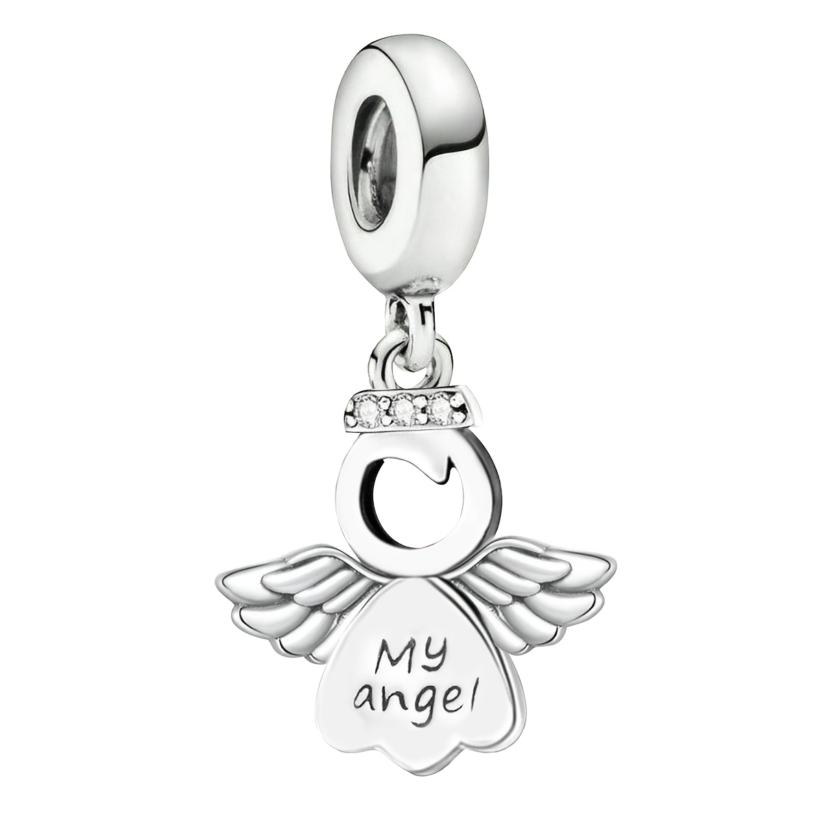 Women's 925 Silver Plated Angel Pendant Necklace