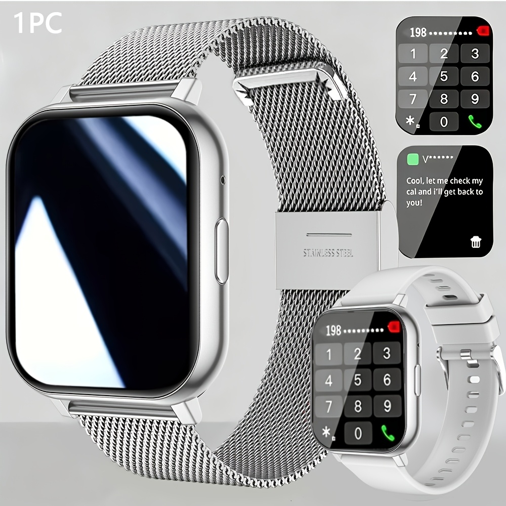 New Full Hd Smartwatch With Functionality, Suitable For Men And Women - Wireless Calling/texting/multiple Sports /remote Camera Control/fitness , Compatible With And Iphone, Usb Charging