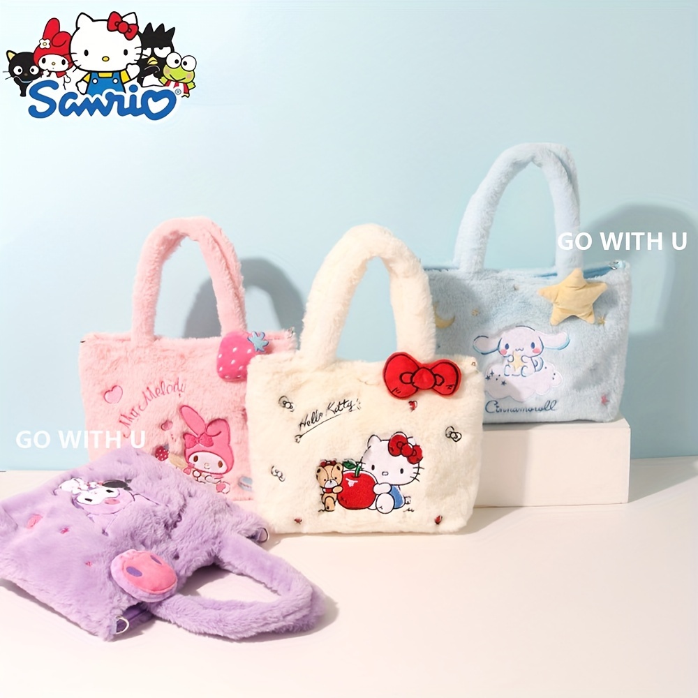 

Sanrio Series Plush Tote Bag Hello Kitty, , Melody, Cinnamon Dog, Cute Cartoon Anime Tote Bag With Single Strap Storage Tote Bag Christmas Valentine's Day Easter Birthday Gift