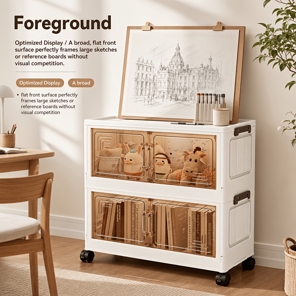 Plastic Multi-Layer Foldable Storage Cabinet for Hallway & Entryway