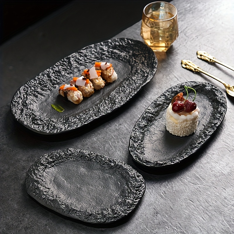 Ceramic Oval Fish Dish Plate - Elegant Steamed Fish Bowl with Wide Bowl Narrow Top for home & Commercial Kitchens, Restaurants, Hotels - Durable Ceramic Seafood Plate for presentation, Serving Fish, Seafood, Vegetables, Pasta, Rice Dishes