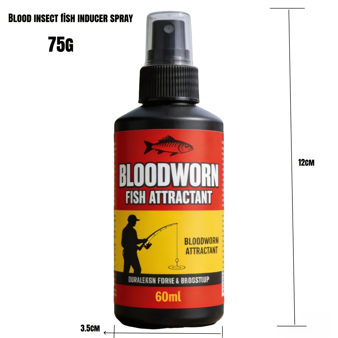 Image of Xy056 Bloodworm Fish Spray 60ml, Fish Liquid Spray - Contains Bait, Attracts , Trout, , Salmon, Carp, Catfish - Freshwater And Saltwater Fishing Bait - Long-lasting Fish Spray