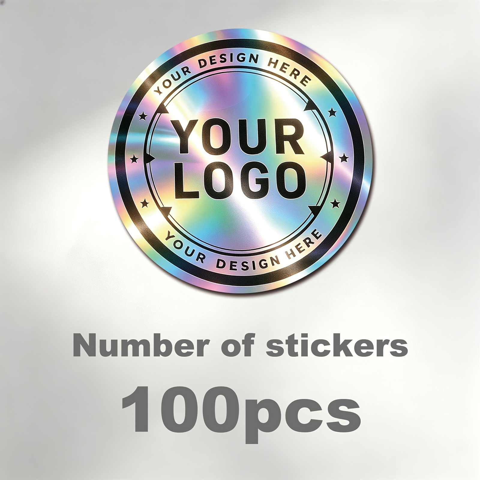 TEMU Autocollants holographiques ronds personnalisés de 4 cm, entièrement personnalisables avec logos de marque et . Convient pour diverses occasions