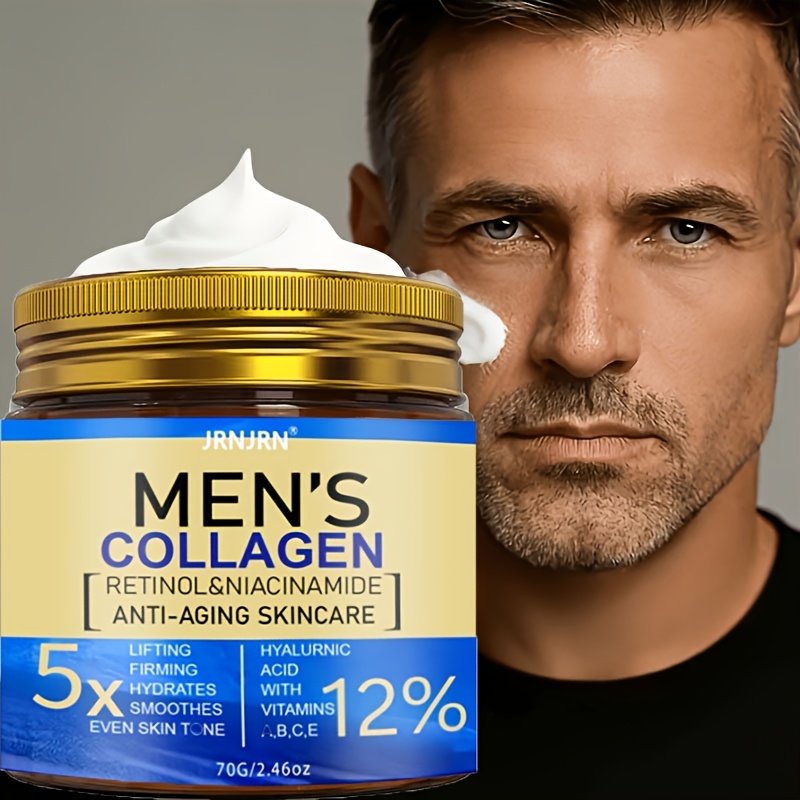 TEMU Men' Cream For Day And Night Offers A 5x Lifting And Firming Effect, Enriched With Retinol, Hyaluronic Acid, Vitamin C, And Vitamin E. It Dry