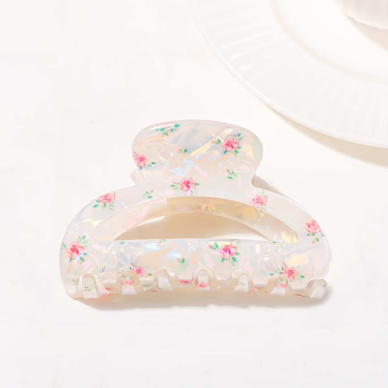 Image of New Minimalist Small Floral Series Hair Claw Clip Korean Style Ins Fresh Hair Clip Women's Shark Clip Bangs Half Claw Clip High-end Hair Additions