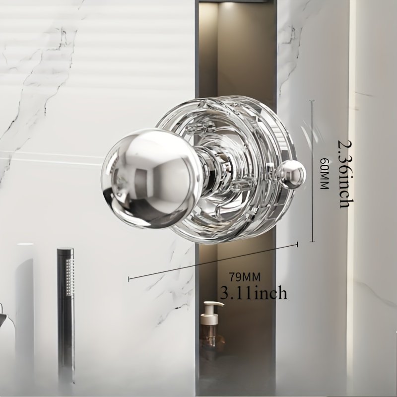 1pc Suction Cup Door Handle - Bathroom Sliding Door Handle - Strong Handle For Windows, Cabinets, Doors, Refrigerators - Transparent/gray - Single Suction Cup