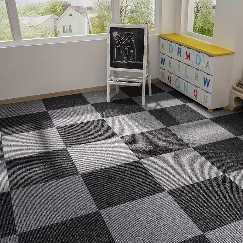 square self   carpet tiles for office and home non slip   polyester area rugs machine made solid   for room office and porch decor pack of multiple pieces details 9