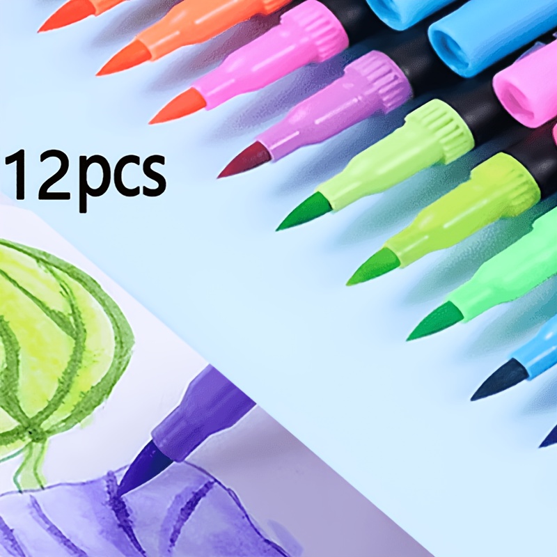 TEMU Dual Head Marker Pen Set, Watercolor Brushes, Graffiti Pens, Christmas, Halloween, Easter Gifts, Birthday Gifts, Is A Must-have For Painting