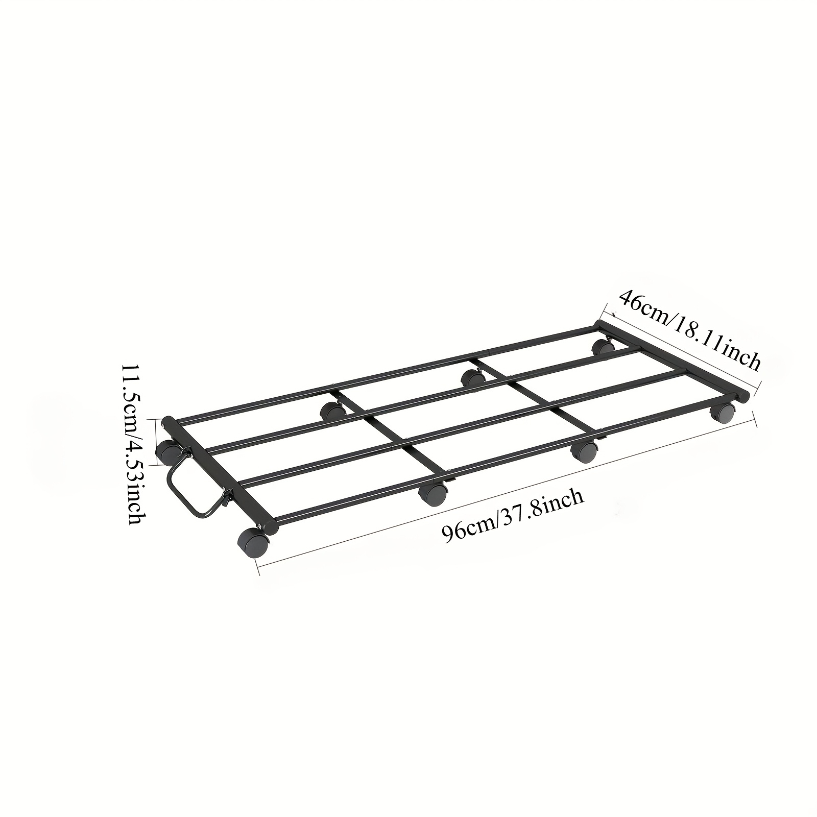 Image of Metal Under Bed Storage Cart With Wheels Shoe Storage Rack, Under-bed Storage