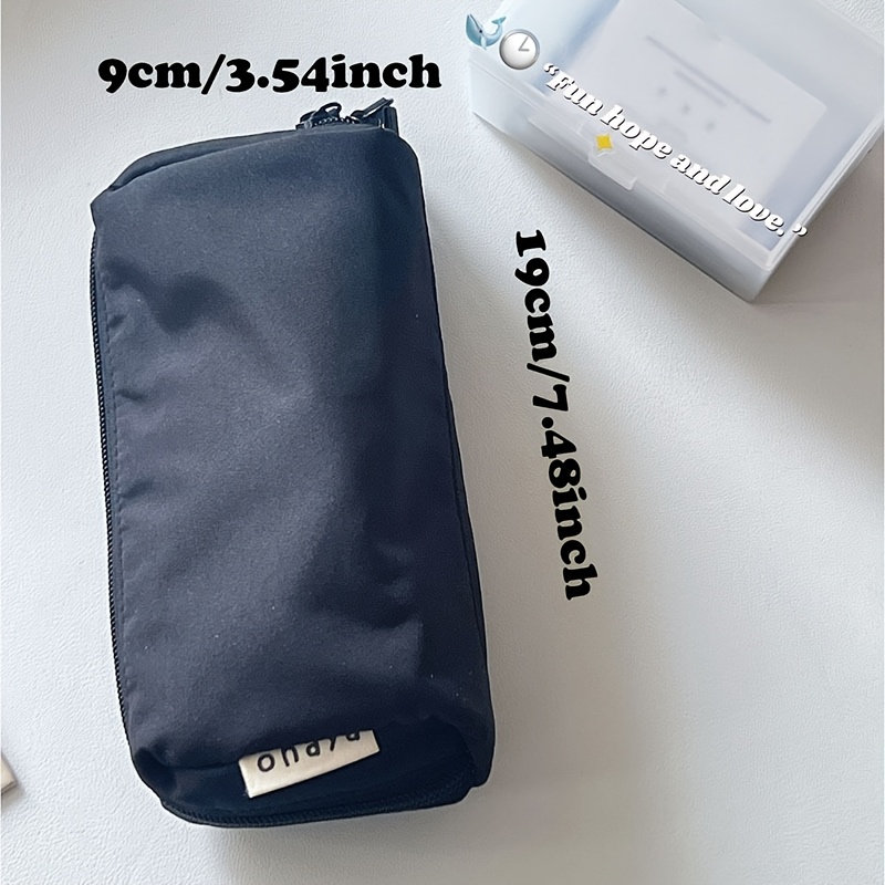 item picture pillow pencil case ins solid color pencil case black blue multi layer stationery bag student stationery storage bag