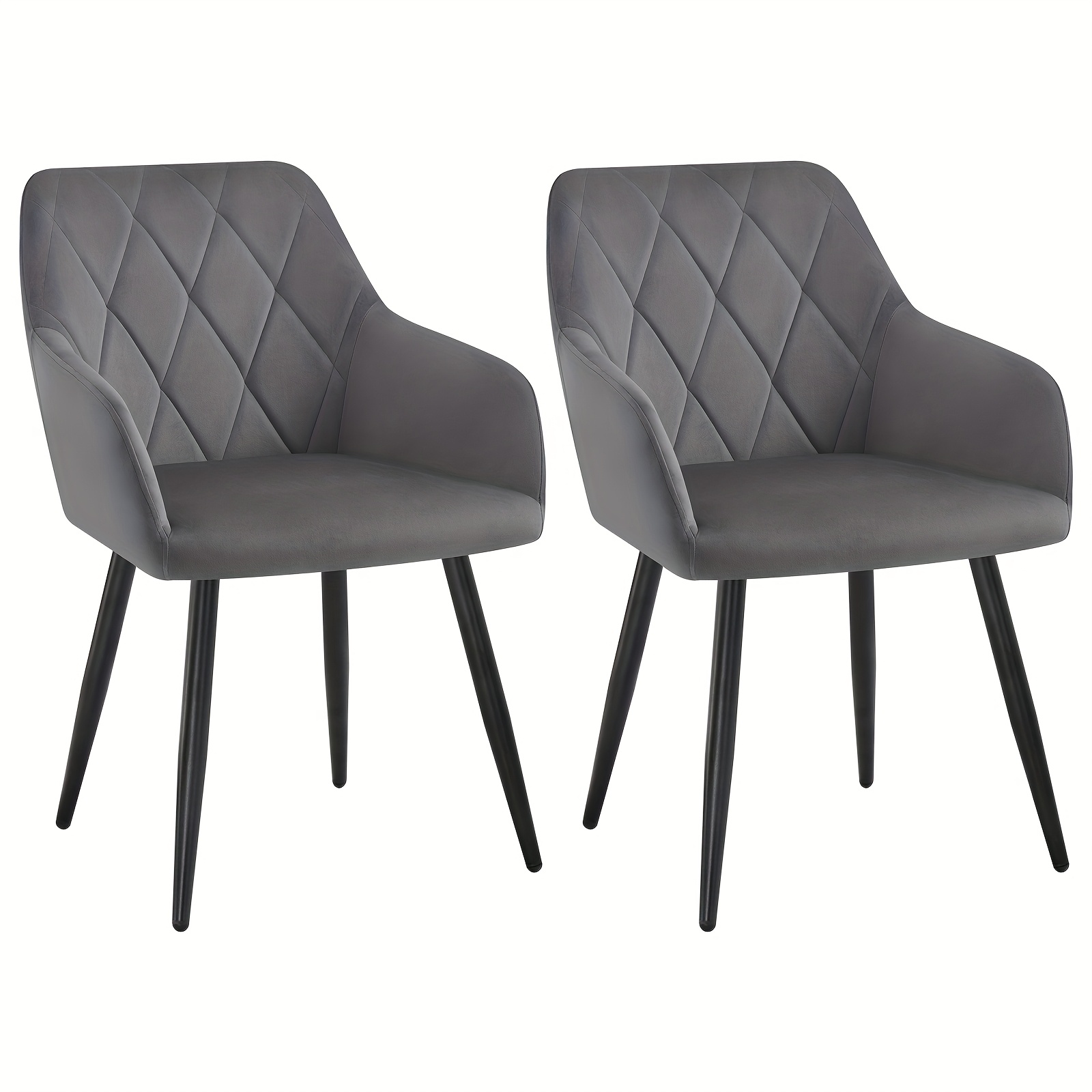 2pcs With Armrests And Backrests, With Velvet Covers, Comfortable Upholstered Chairs, Kitchen Chairs With Metal Feet