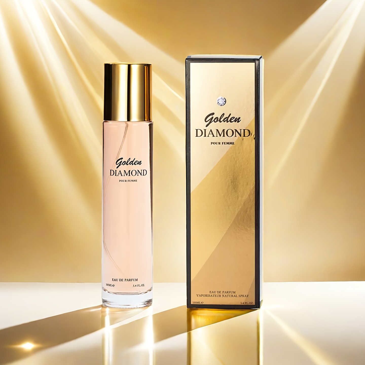 3.4oz Golden Age Luxury Women's Perfume - Golden Amber Orange Blossom Sandalwood Floral Fruity Fragrance, Long-Lasting 5-15% Concentration, Elegant Golden Bottle, Formaldehyde-Free, Perfect for Parties Dates Dinners, Mature Women's Fragrance, Vintage Perfume Bottle, Evening Wear Scent, Luxurious Perfume Design, Premium Quality Scent