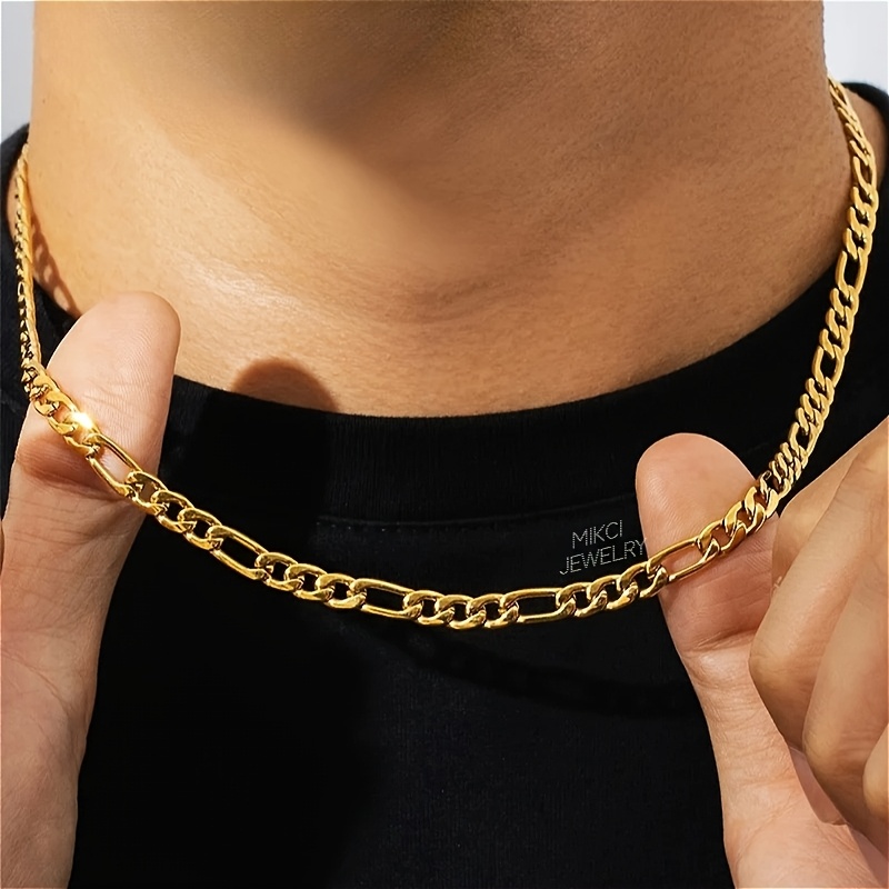 Unisex Punk Style 316 Stainless Steel Figaro Chain Necklace