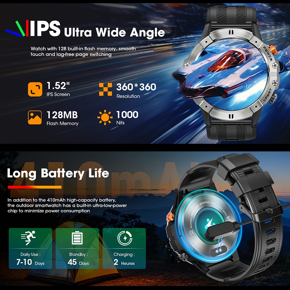Smart Watch for Men with Call Function and Pedometer