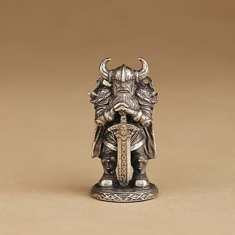 Image of Brass Viking Miniature Model | Desktop Game Chess Pieces And Car Decorative Ornament, Suitable For Room Types, Indoor Use