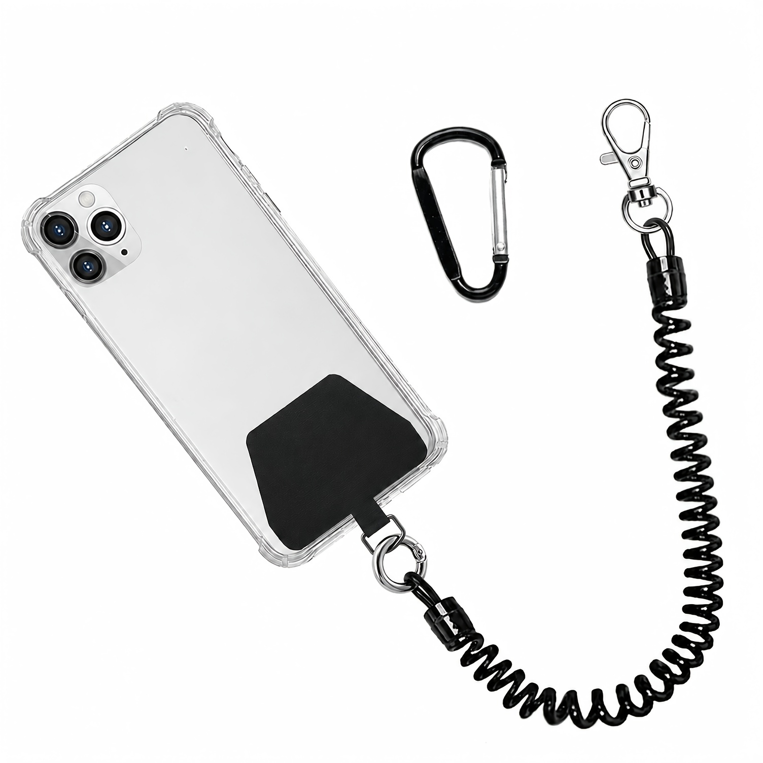 TEMU Multi Functional Anti-theft Mobile Phone Lanyard, Equipped With A Spring Wristband And And Phone Clip, With A Stretchable Elastic Connector To