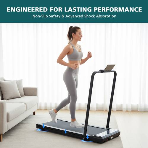 walking pad treadmill with handle for home under desk treadmill for small space portable design for home office workouts without battery
