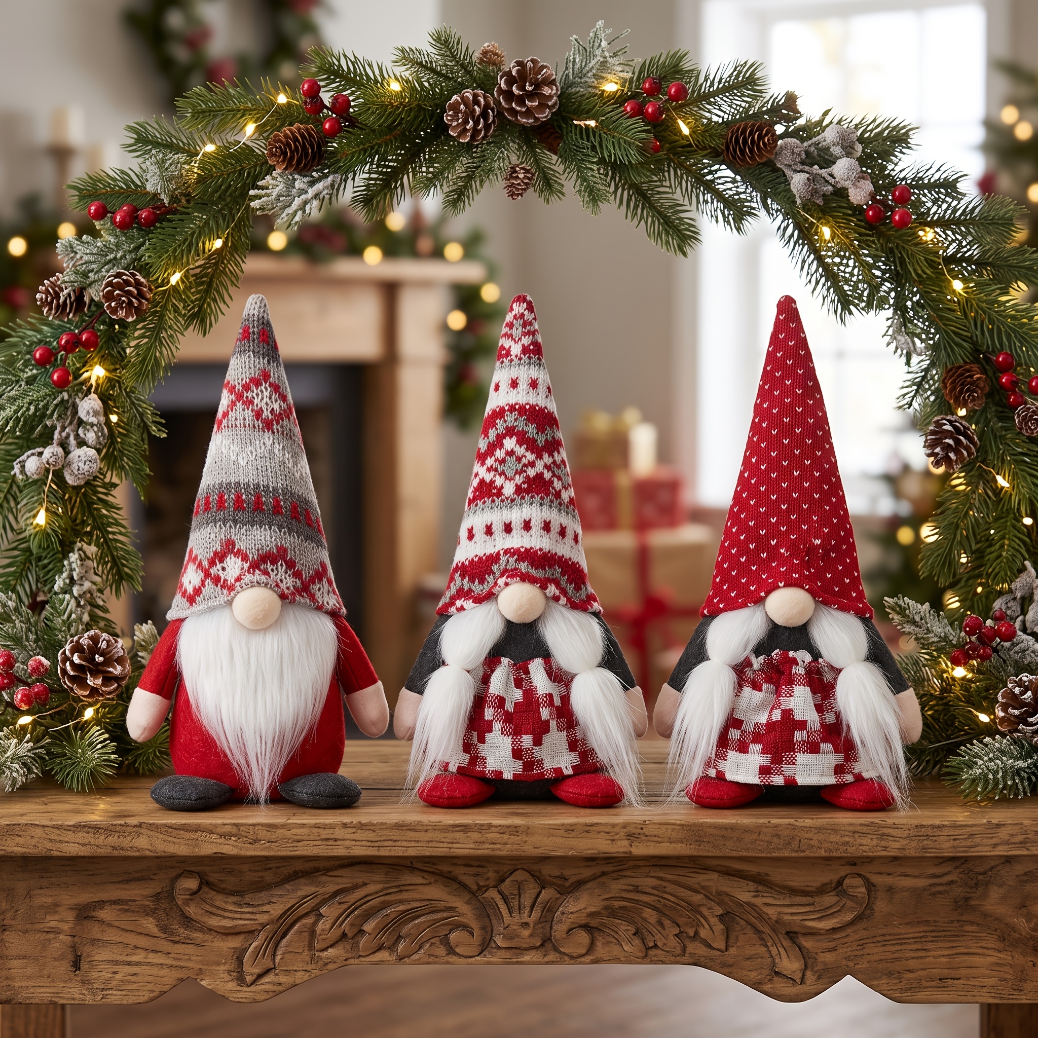 TEMU Collectible Figurines Holiday Christmas Gnome Doll Decoration Nordic Style Faceless Old For Man Decoration Christmas Decorations Are Perfect For