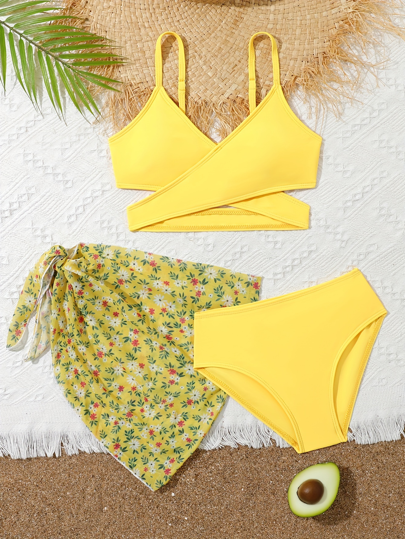 Girls yellow bathing suit best sale