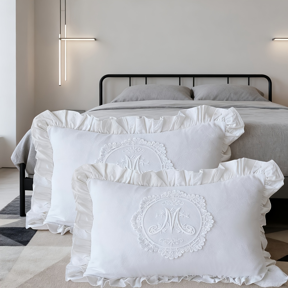 2ks boh msk francouzsk krajkov povlaky na pol t e vhodn pro lo nici pohovku a svatebn elegantn boho kv povlaky se zipem prateln v pra ce farmhouse chic dekorace luxusn krajkov povlak 30 48x50 8 cm c 0