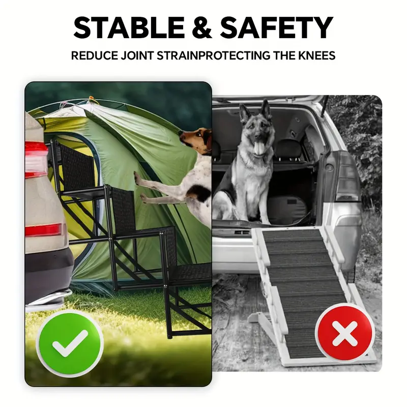 dog stairs for car foldable dogramps for large dogs with non slip surface portable dog steps for cars suv truck support up to 200 lbs Product details 2