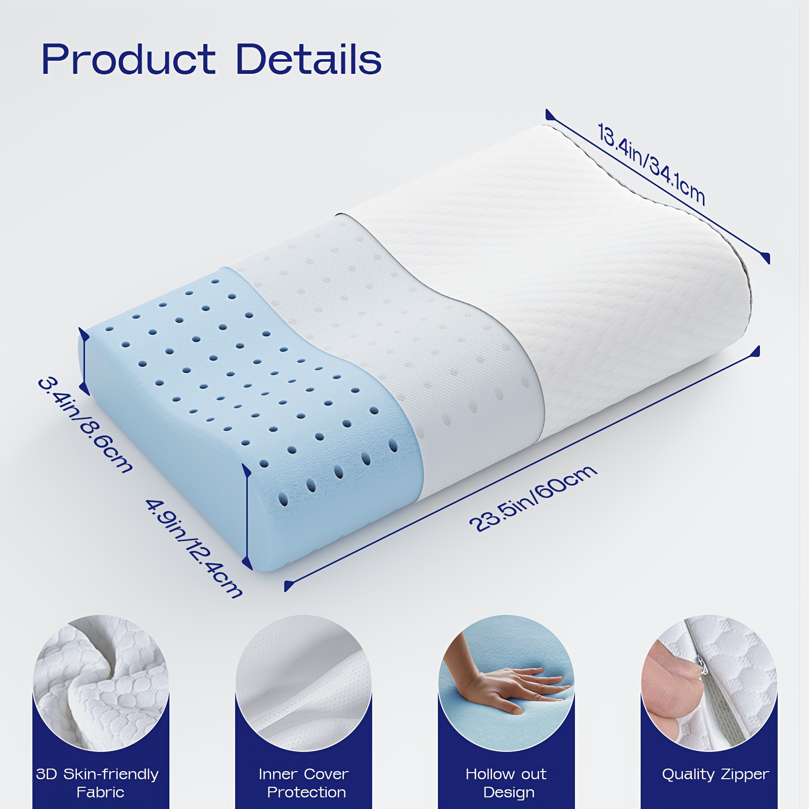 One Neck Pillow Designed for Sleep, Featuring an Ergonomic Shape for Neck And Shoulder Support, Suitable for Side, Back, And Stomach Sleepers