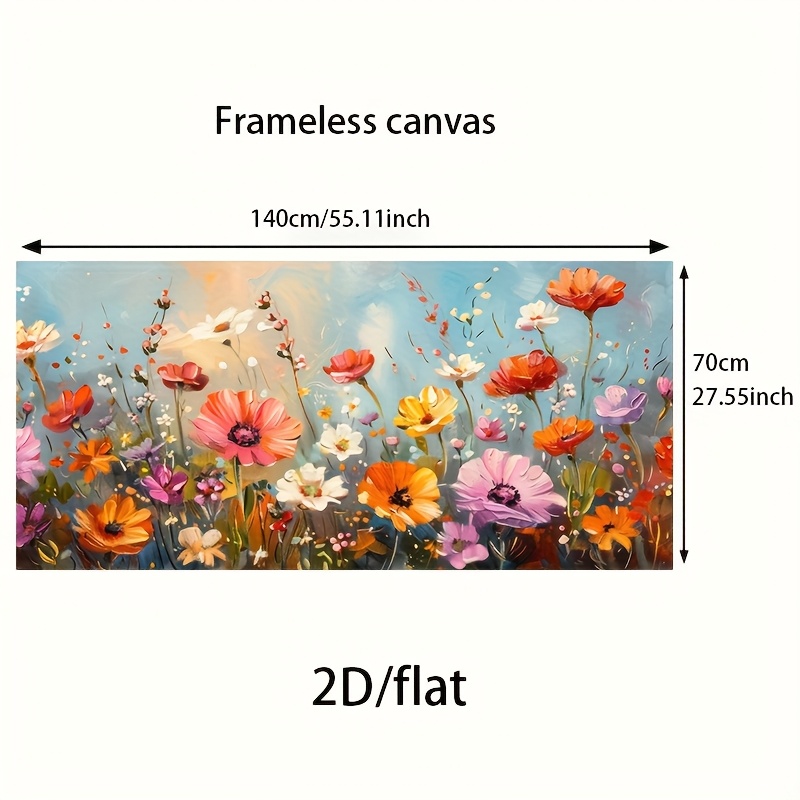 TEMU 2d/flat 1pc 27.55inch*55.11inch/ 70cm*140cm Frameless With A Hat Canvas Painting Art For Living Room Modern Canvas Poster For Bedroom And Living
