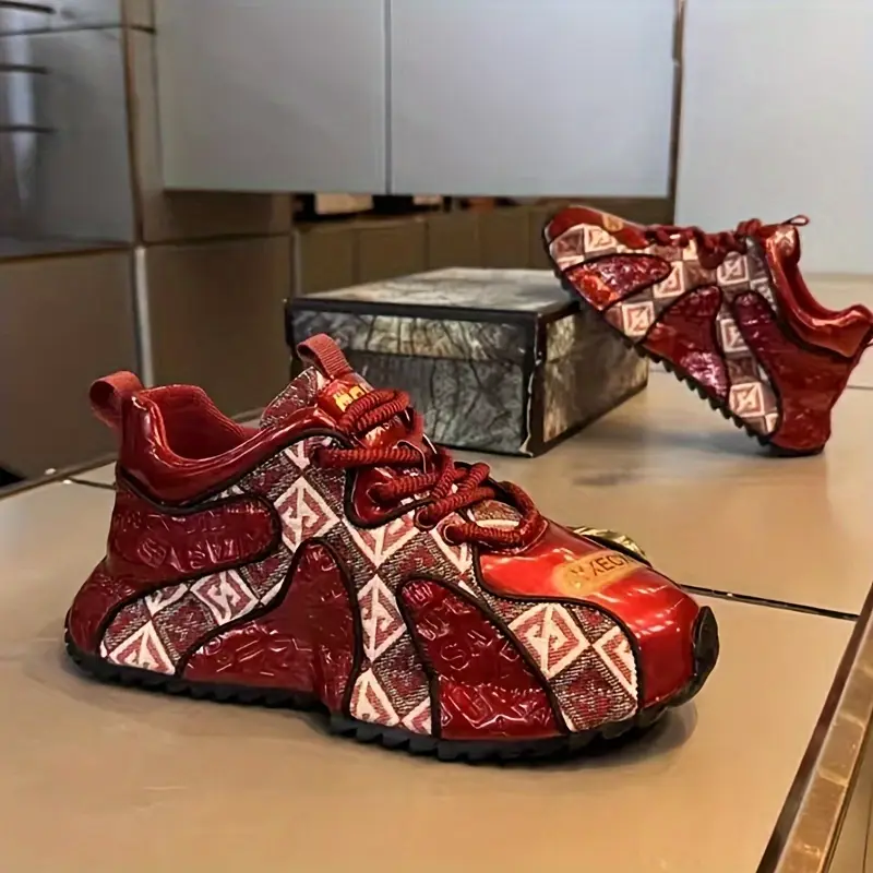 durable mens stylish embroidered sneakers black white lightweight casual sneakers with thick rubber sole for and height increase Product details 0