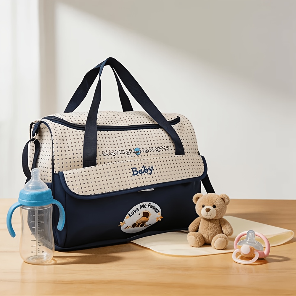 5pcs Mommy Bag Set (Large Bag, Small Bag, Bottle Bag, Formula Bag, Diaper Changing Pad, 5pcss in Total) Multifunctional Large Capacity Single Shoulder Crossbody Diaper Bag Mother And Bag