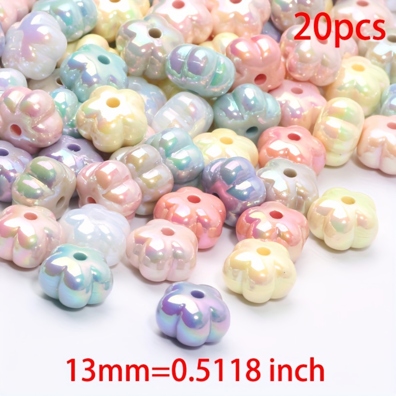 TEMU 13mm 20pcs Random Mixed Macaron Colored Flower Acrylic Beads For Making
