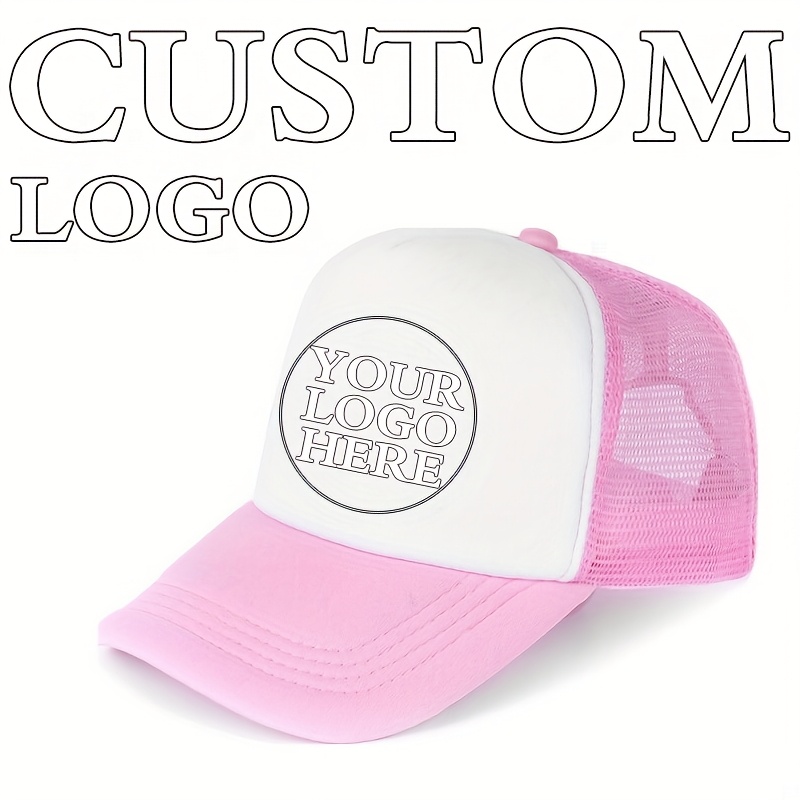 TEMU 1pc Unisex Breathable Mesh Baseball Cap - Customizable Logo/photo, Adjustable Snapback, Solid Colors For Outdoor Fishing, Thanksgiving, Easter &