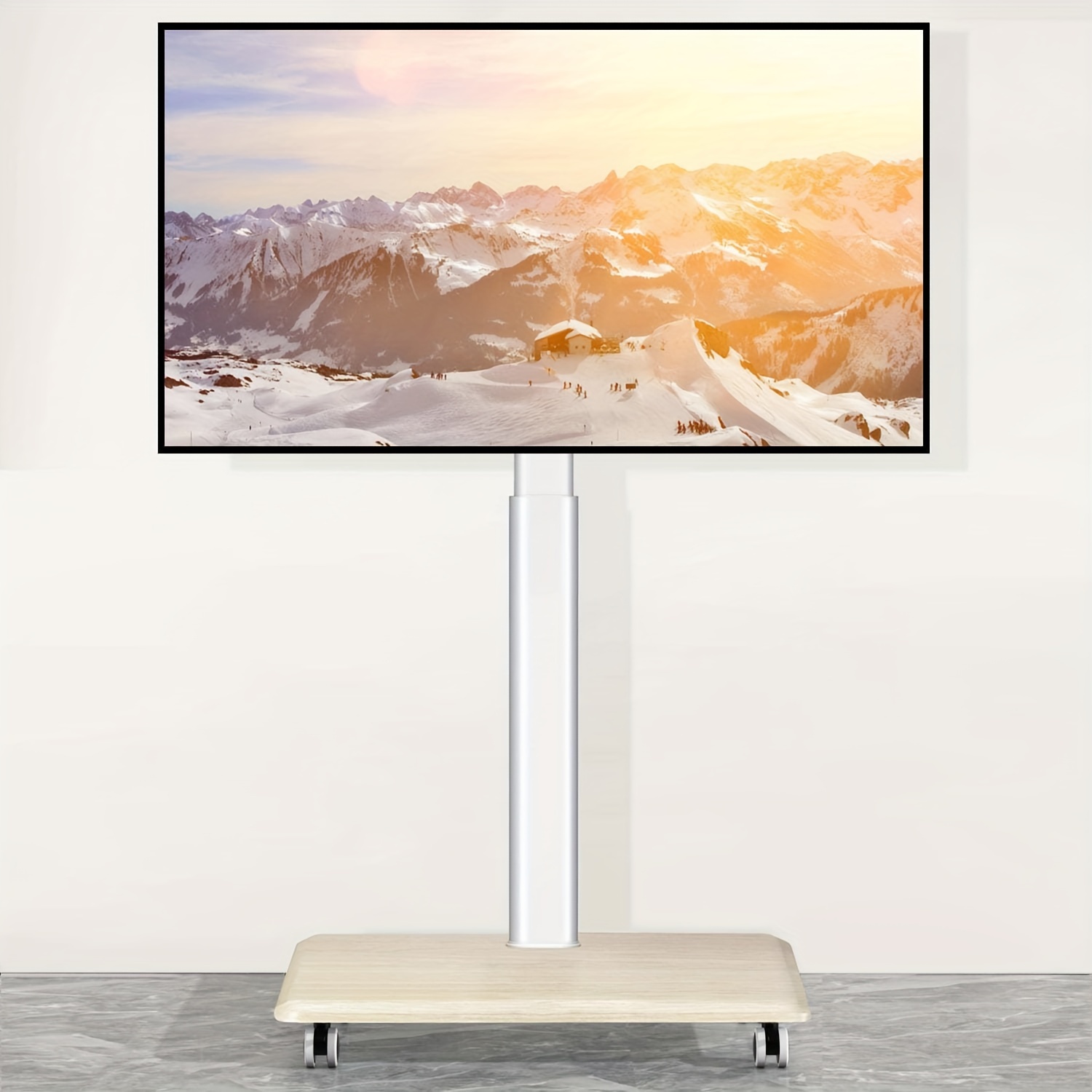 TEMU Rfiver Rolling Tv Stand For 32 Inch Tvs, Modern Portable Corner Tv Stand With Upgraded Wheels