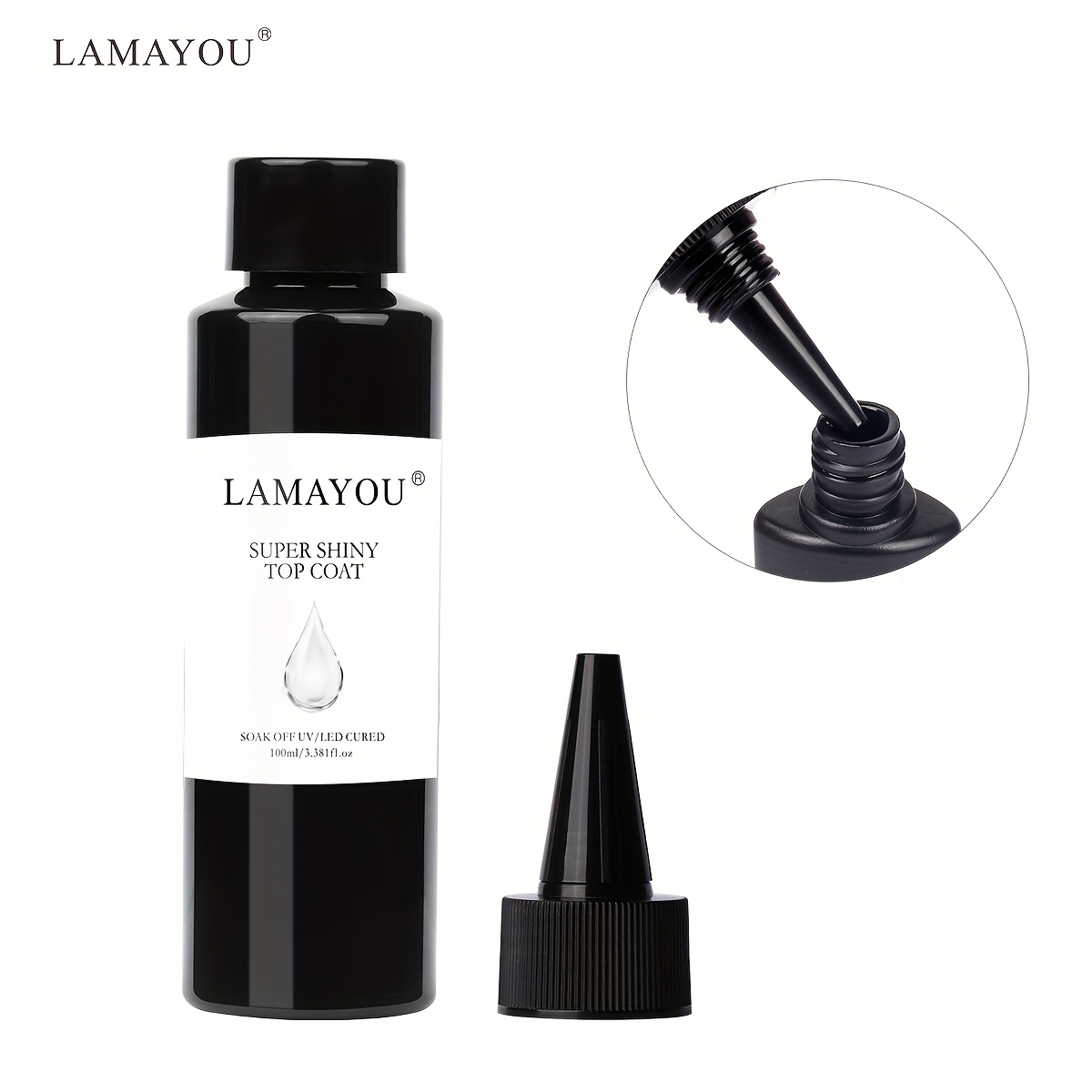 Image of 100ml , Stain Resistant Gel , No Wipe Clear End For Gel Nail Polish, High Gloss Varnish For Long Lasting Gel Nail Art