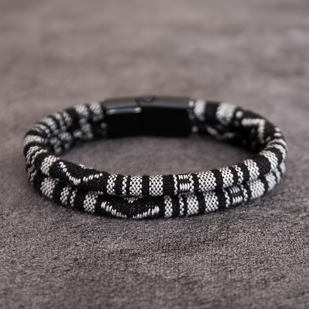 E-shop Handgewebtes Armreif-Armband im europäischen amerikanischen Ethno-Stil mit Magnetverschluss für Schüler, Paare Freundschaft, modisches Armband