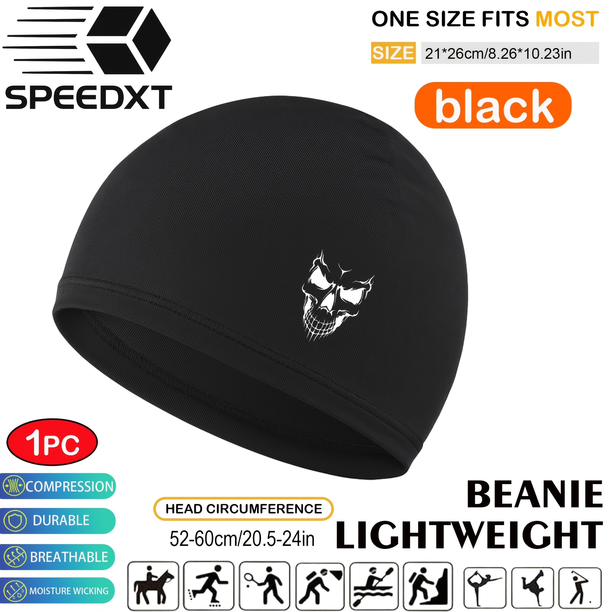 TEMU 1pc Speedxt Unisex Thermal Lightweight Breathable Beanie - Moisture-wicking Performance Skiing & Running Hat, For , Outdoor Winter Sports,,