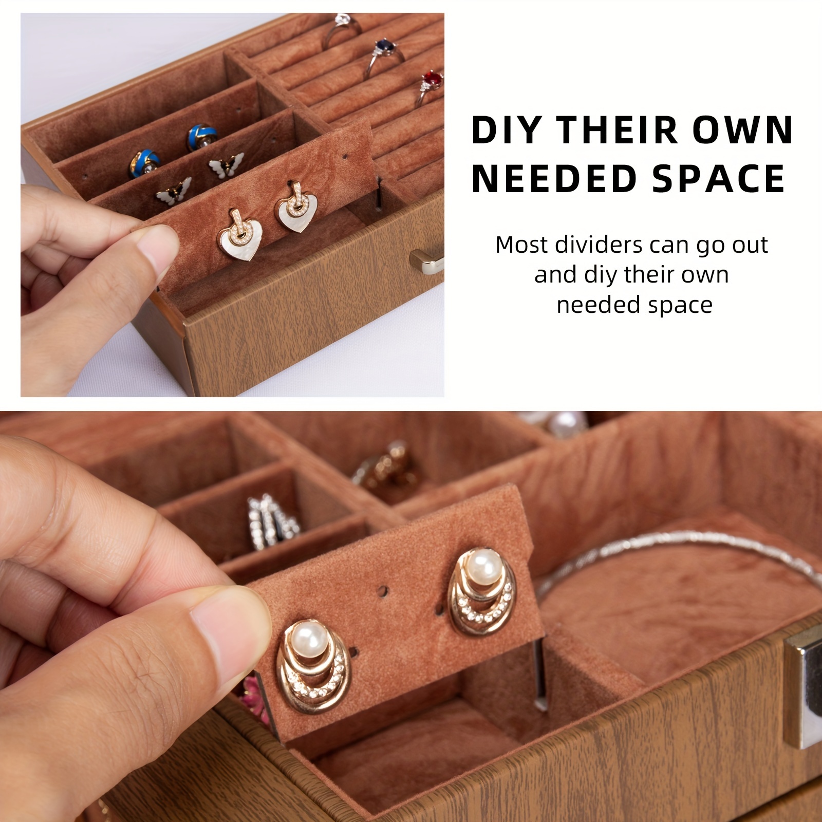   6 tier jewelry box jewelry case with 5 drawers large storage capacity with   lockable jewelry storage organizer gift for     Product details 7