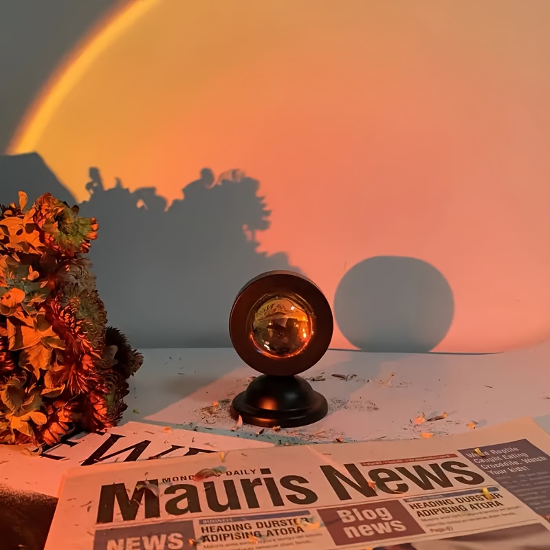 Sunset Ambiance Light, LED Night Light, Sunset Lamp, Projection Light, Photography Fill Light, Romantic Sunset Light for Bedroom and Living Room Decor, Family Gathering Birthday Gift, Vehicle and Room Decoration, Photography Fill/Selfie, Party, Camping Wedding Decor - Perfect Gift for Friends