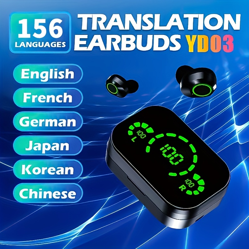 TEMU 2026 New Wireless Earbuds: Smart Translation In 156 Languages & Digital Battery Display. For Sports, Gaming & Music. Gift For , Family