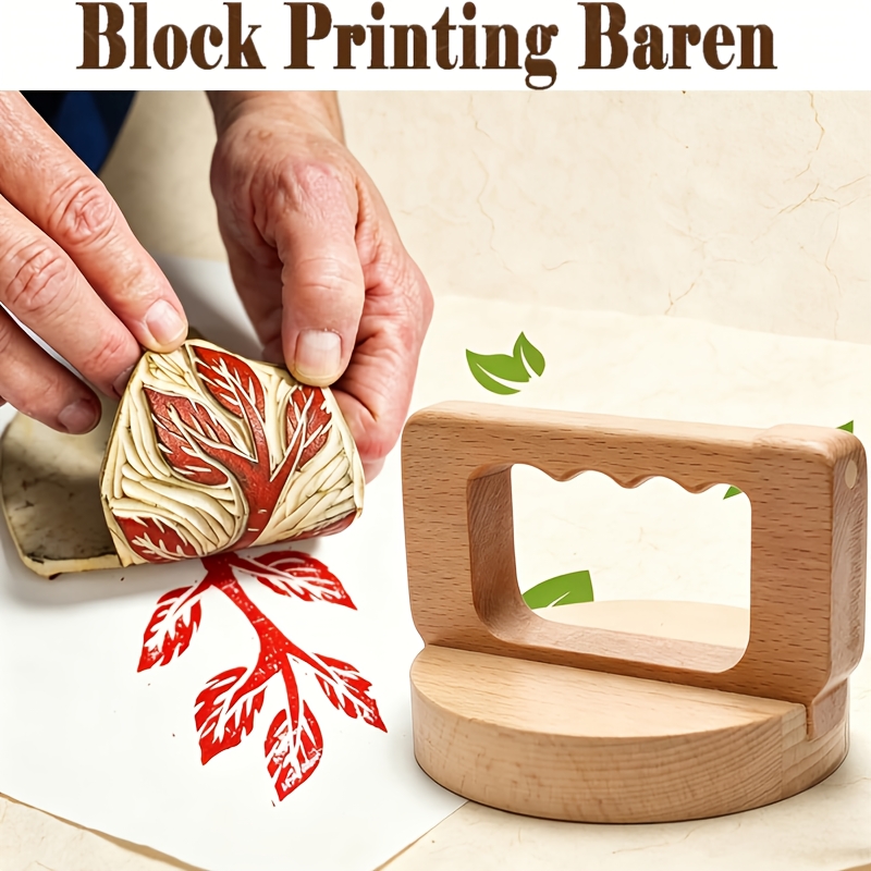 Pressing for Block Printing Baren with Ergonomic Grip Handle
