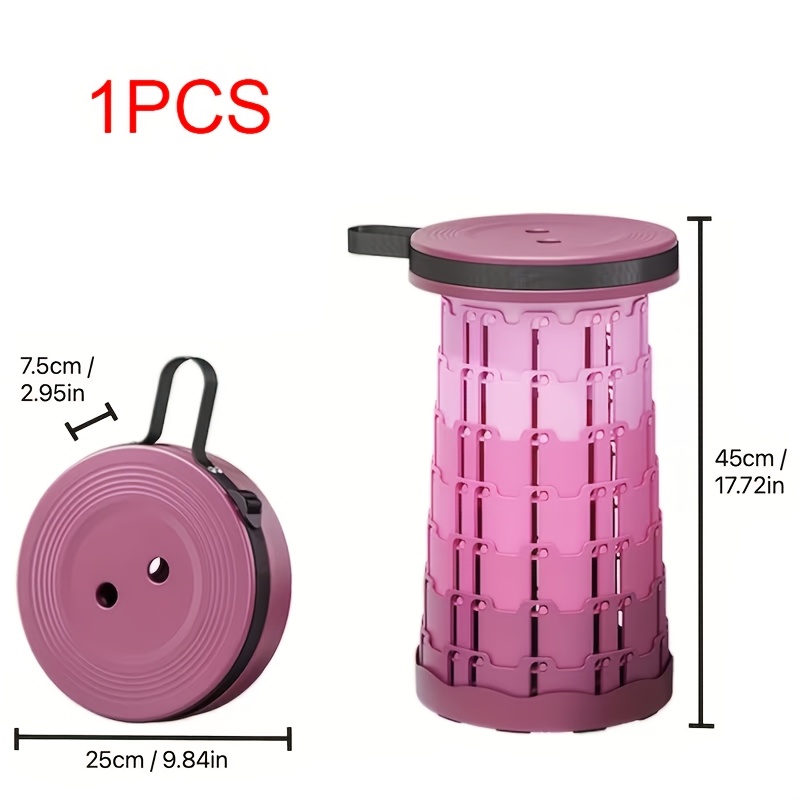TEMU Upgraded Portable Folding Stool, Lightweight Heavy Duty Camping Stool Supports Up To 181kg, Compact Foldable Seat For Fishing, Hiking, Bbq,