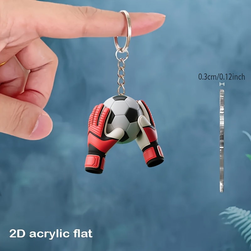 Image of 2d Flat, 1pc 2d Flat Football Acrylic Keychain, Key Holder, Backpack Accessory Phone Charm, Car And Home Decor, Birthday, Festival Party Gift, 2d Flat